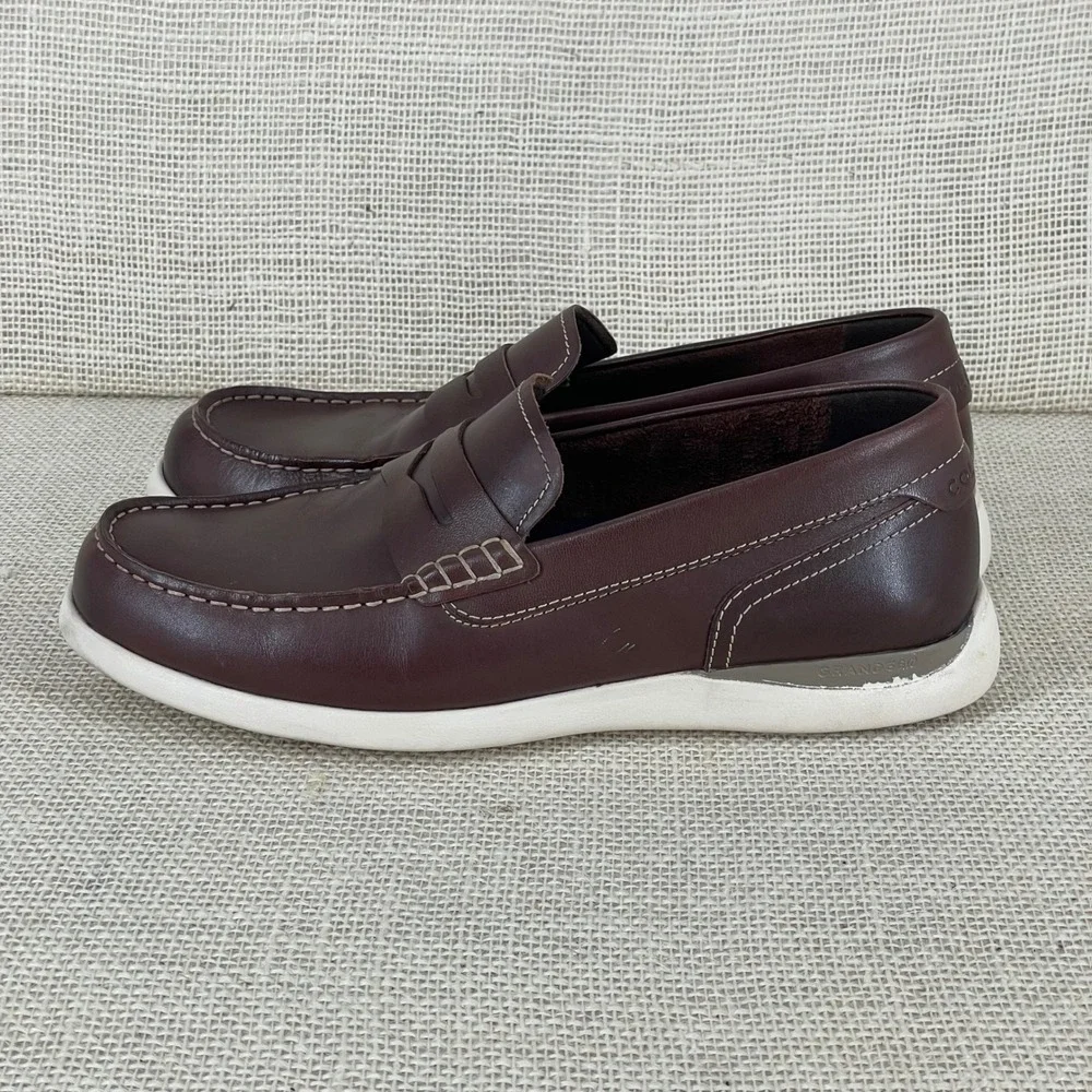 Cole‎ Haan Grand Atlantic Penny Loafers Mens 8.5 Mahogany Brown Leather C33028